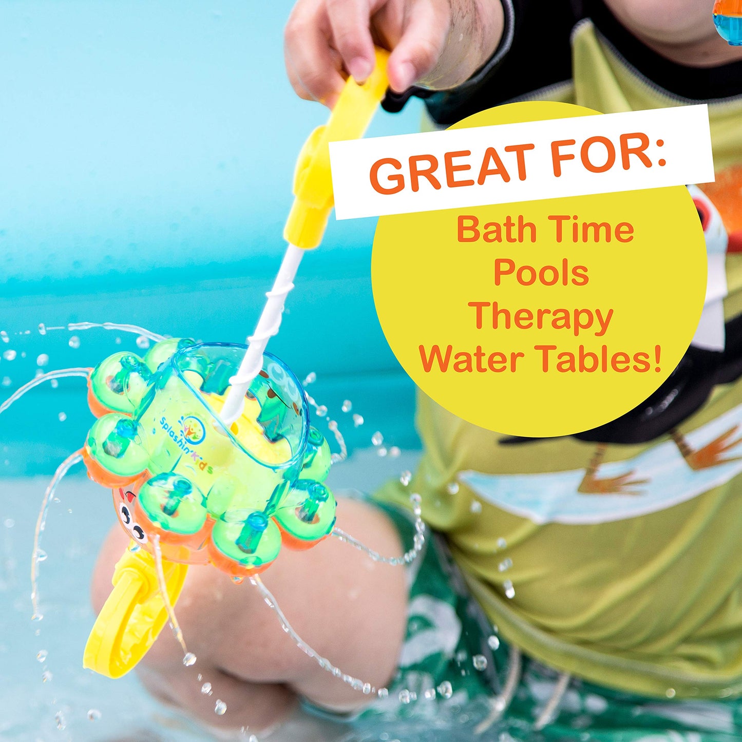 Splashin'kids Bath Toys Double The Fun Baby Toys Water Bathtub Toys Toddlers Rotating Octopus and Head Bobbing Reindeer