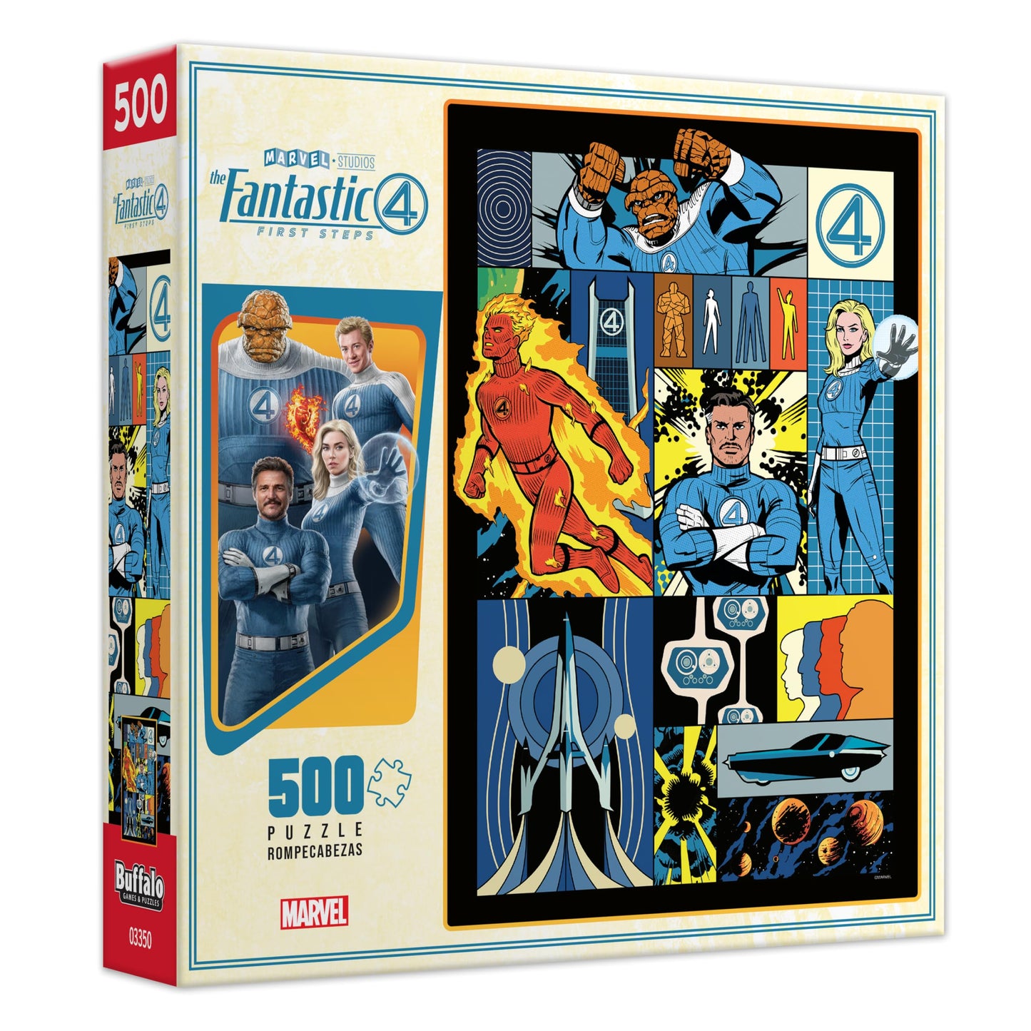Buffalo Games - Marvel Studios’ Fantastic Four: First Steps 500 Piece Jigsaw Puzzle Colorful Puzzle for Adults - Precision-Cut Pieces, Beautiful
