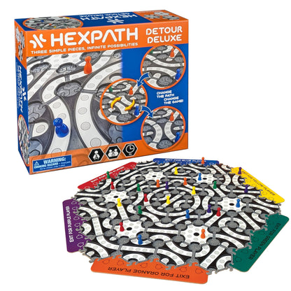 HexPath 7-in-1 Modular Strategy Board Game (1-6 Players) | 7+ Years | 15 min Playtime | Perfect Board Game for a Family Game Night | Best for Kids