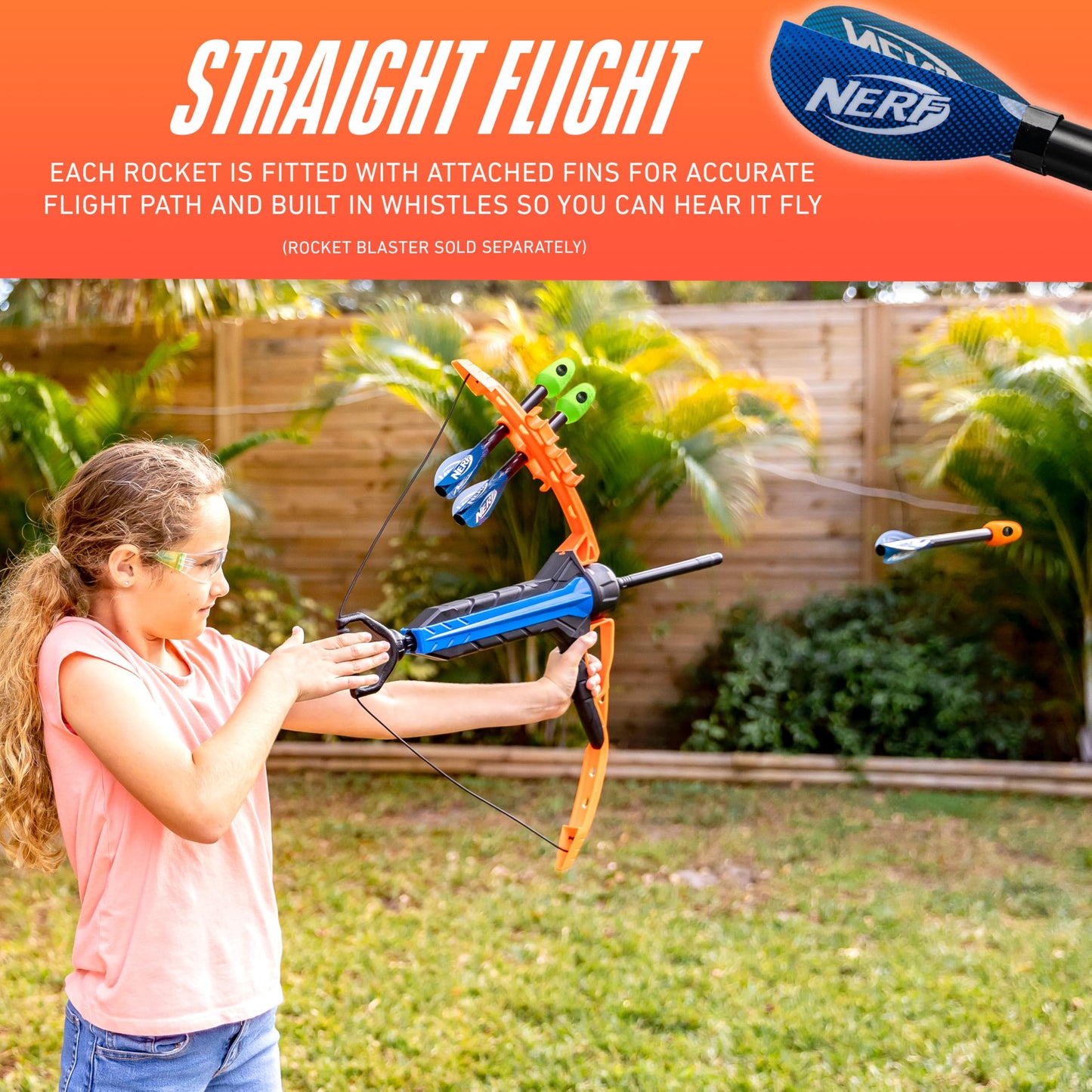 Franklin Sports Nerf Rip Rocket Replacement Foam Arrows + Rockets - 3 Pack