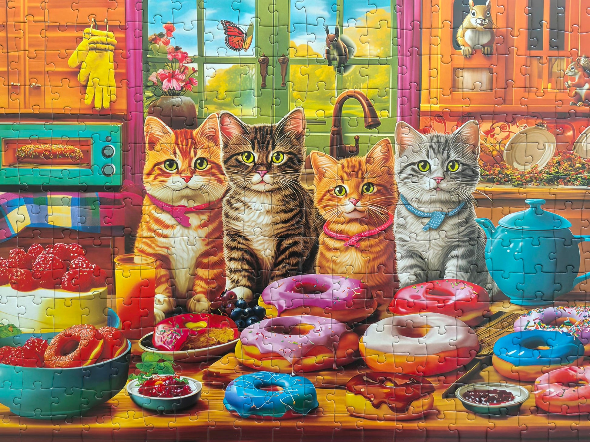 300 Piece Puzzles for Adults Kids Ages 6-8 8-12 - Kittens and Donuts