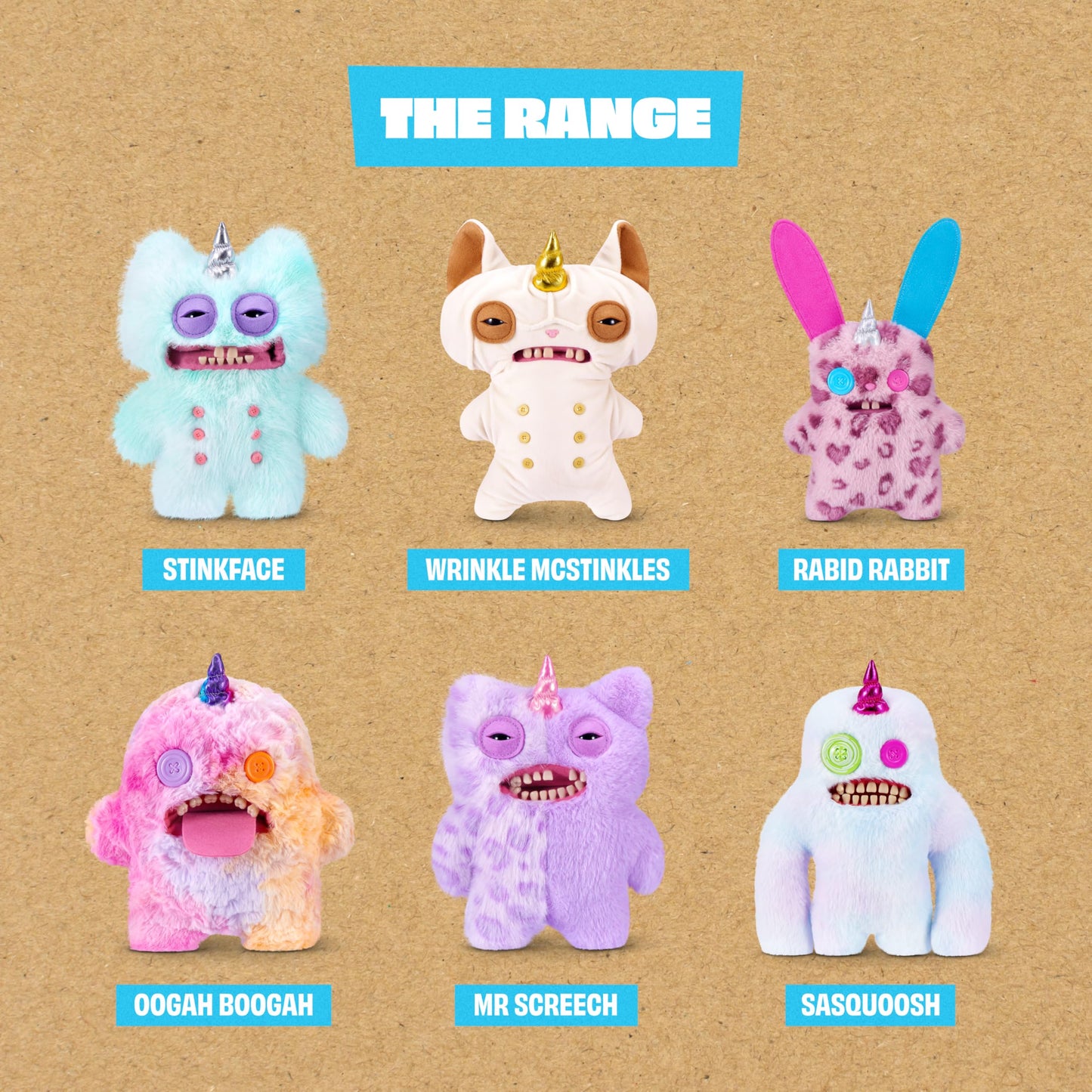 Fuggler Fugglercorns 9 Inch Plush Collectible Toy (Stinkface) by ZURU Featuring Funny Ugly Monster Unicorn Designs with Glitter Details, Human?Like