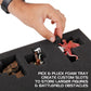 ENHANCE Portable Miniature Figure Storage & Carrying Case - 4 Foam Layers fits 108 Infantry Minis & Pick & Pluck for Large Figures - Book Sleeve & 2