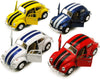 KiNSMART - 1967 Volkswagen Classic Beetle 5 Inch 1:32 Scale Die Cast Metal Model Toy Set Of 4 w/ Racing Strips