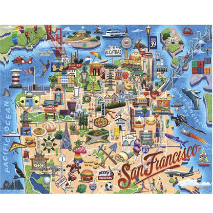Boardwalk Puzzles San Francisco Bay, 1000 Piece Jigsaw Puzzle for Adults, 19¼ x 26? Inches, Made in USA