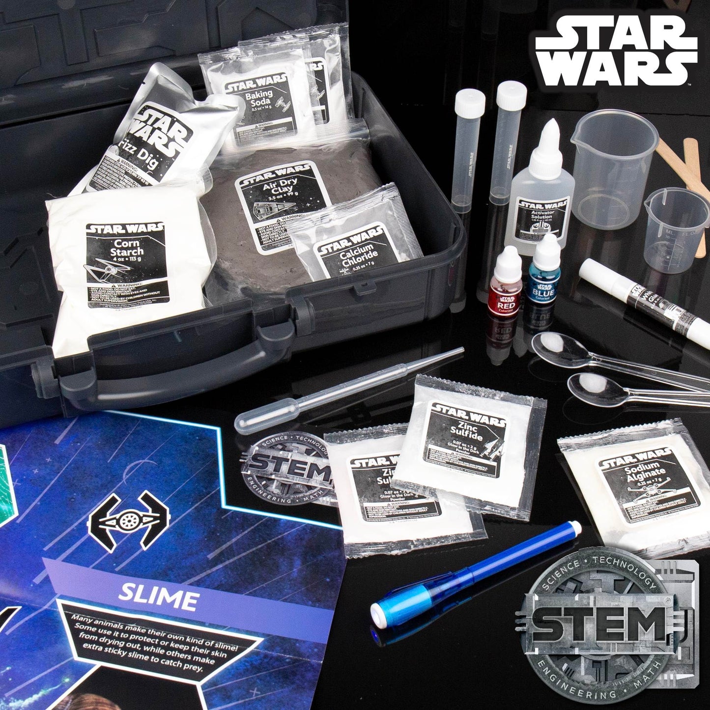 STAR WARS Galactic Chemistry Lab, Science Kit for Kids with 8 Easy Experiments and Reactions, Including DIY Lightsaber, Slime & Earth Science, Toys,