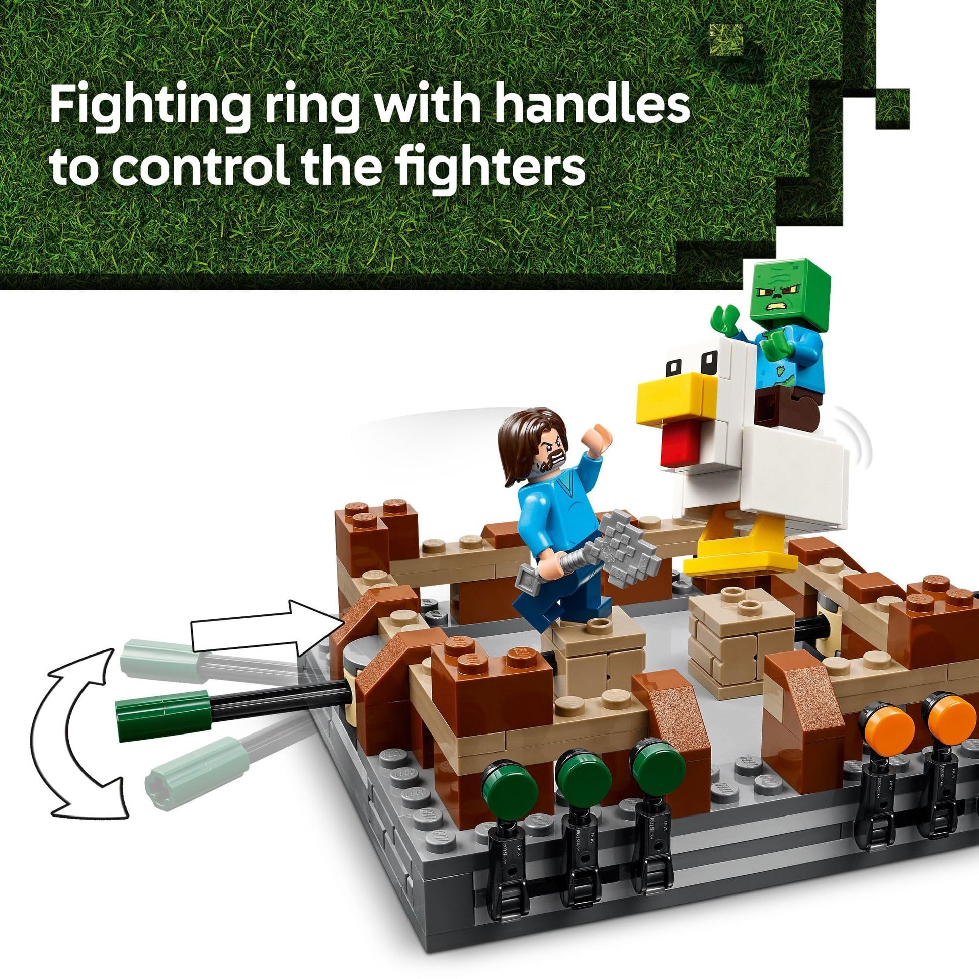LEGO Minecraft Woodland Mansion Fighting Ring - Building Toy for Kids Age 10+ - Includes Steve, Garrett, & Henry Minecraft Figures, Plus a Chicken