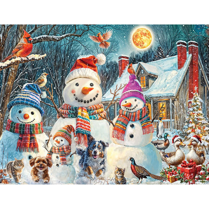 White Mountain 300 Piece Jigsaw Puzzle Winter Christmas, Frosty & Friends