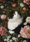 Cat in Blossoms, 1000 Piece Puzzle for Adults, Hard Challenging Jigsaw Puzzle with Bonus Poster Included. Vintage Cat and Flowers Puzzle. TumbaUmba