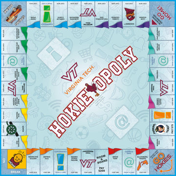 Late for the Sky Virginia Tech Va Techopoly Campus Board Game & Property Trading, Family Game for Fans, 2-6 Players, Alumni and Student Gift, College