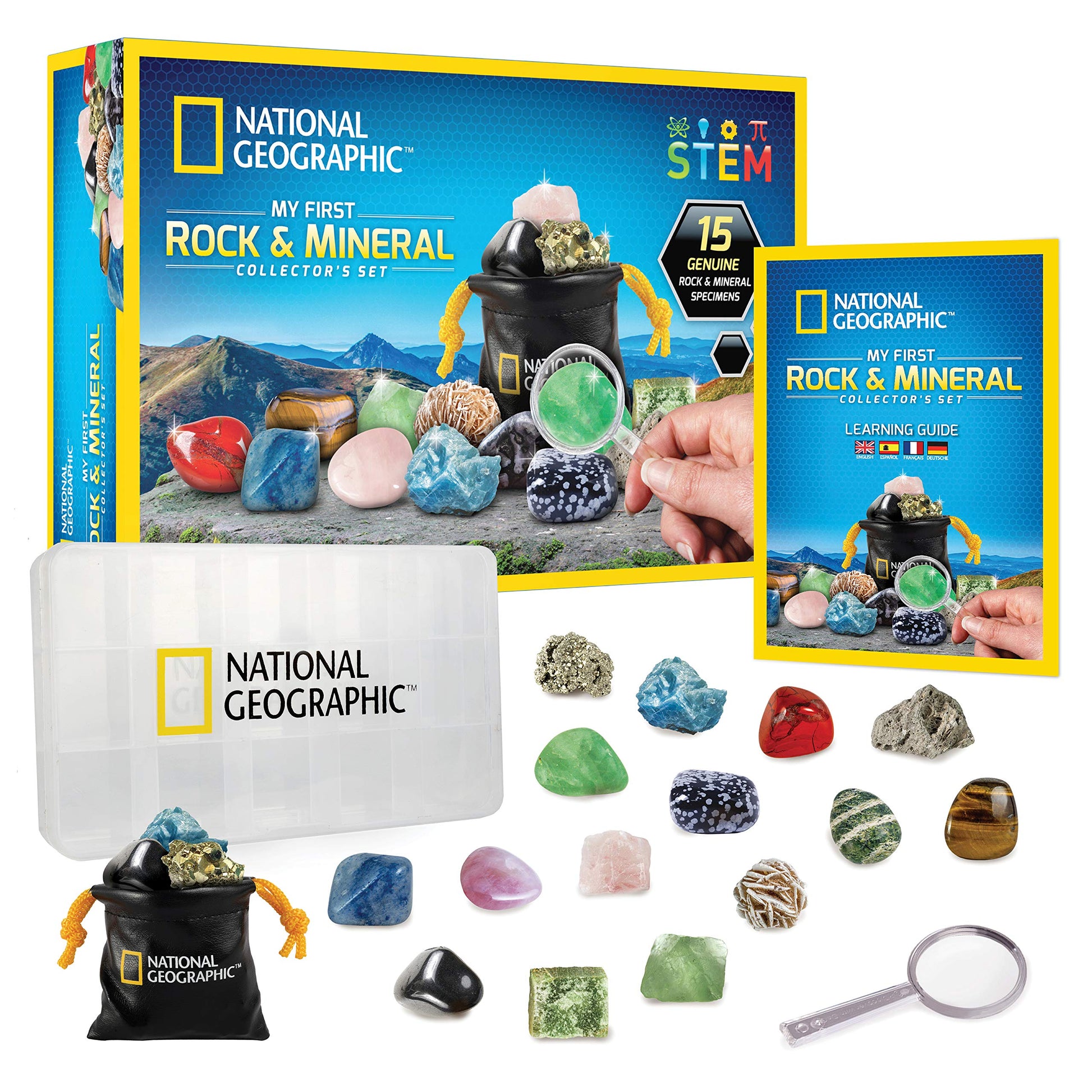 National Geographic Rock Collection Box with 15 Gemstones and Crystals