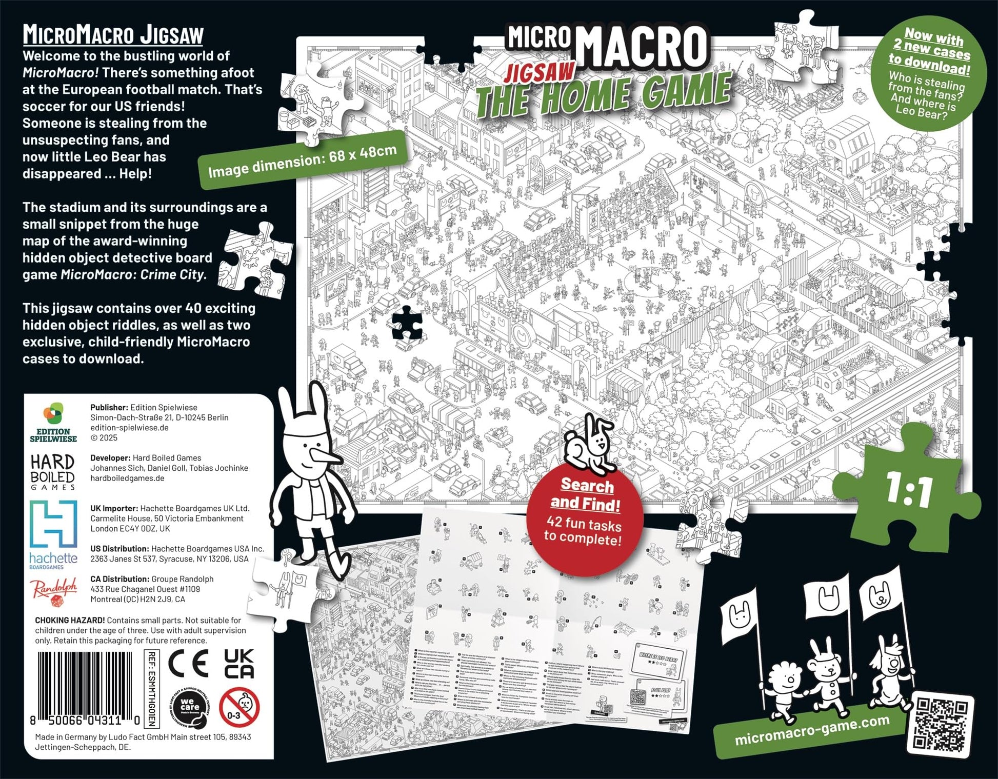 MicroMacro Jigsaw: The Home Game | 500 Piece Mystery Puzzle Game for Kids & Adults | Build The Soccer Stadium, Find Hidden Objects & Solve Mysteries |