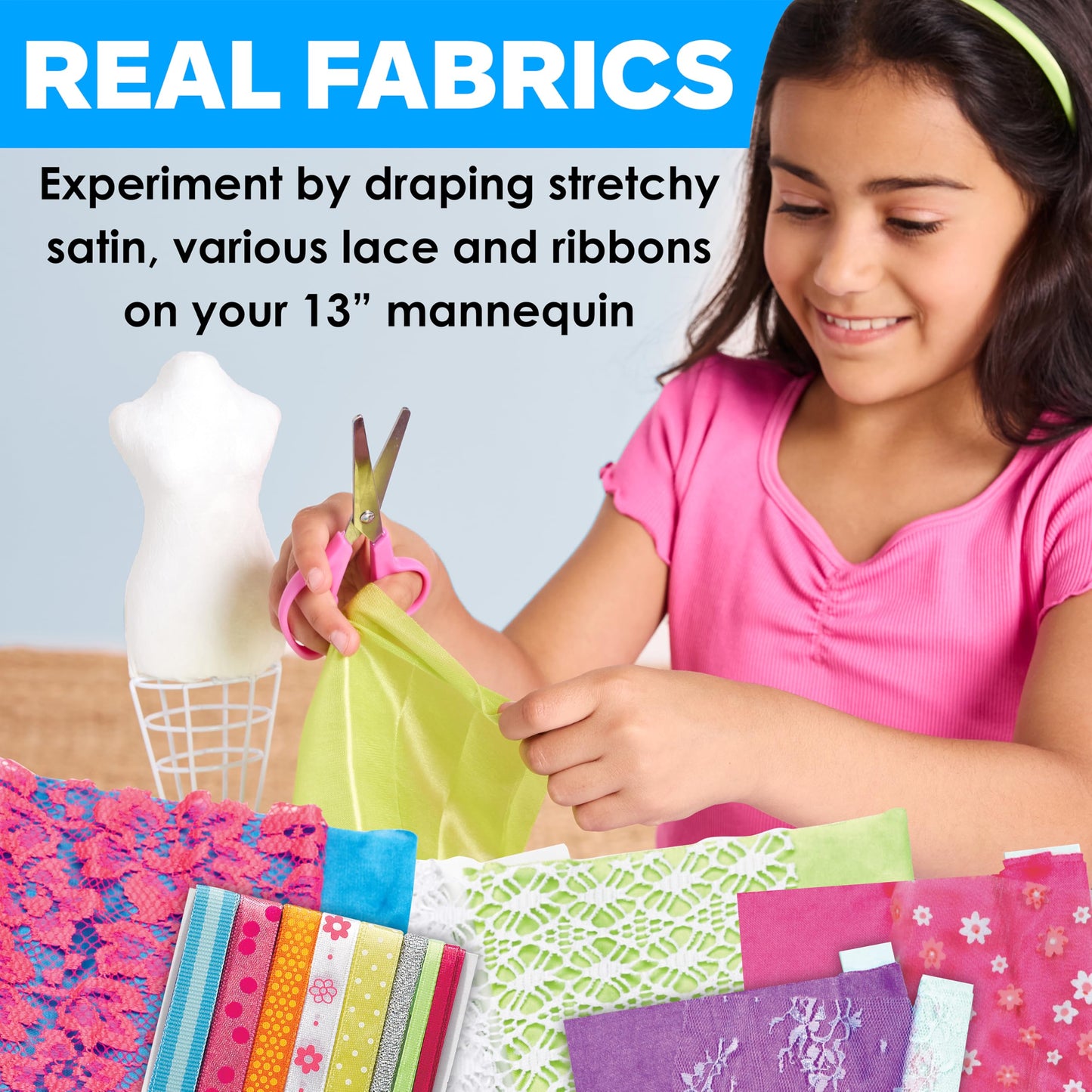 Creativity for Kids Designed by You Fashion Studio: DIY Fashion Designer Craft Kit for Girls, Dress Design Toy & Sewing Set for Kids, Gifts and Toys