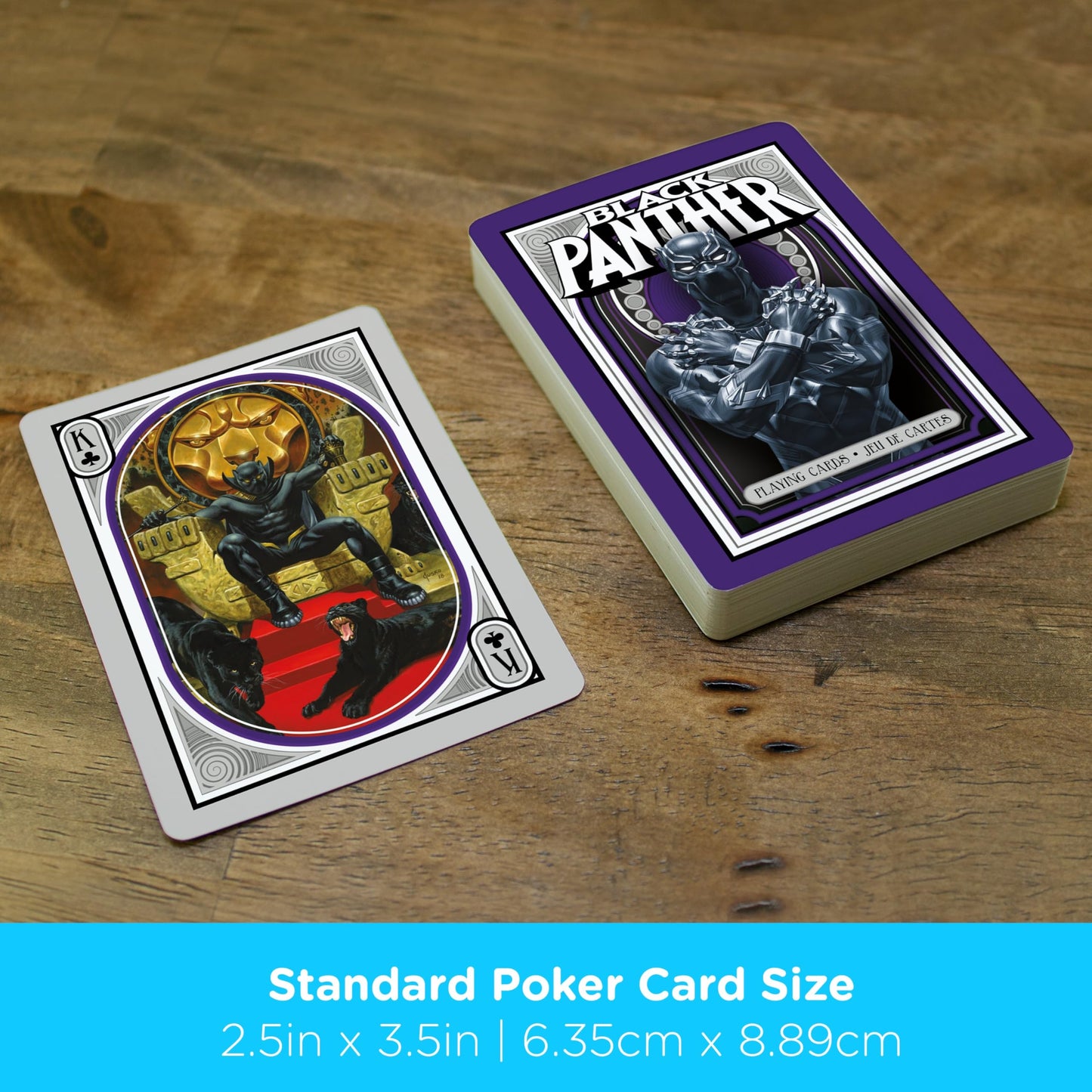 Aquarius Marvel Comics Black Panther Playing Cards - Black Panther Themed Deck of Cards for Your Favorite Card Games - Officially Licensed Merchandise
