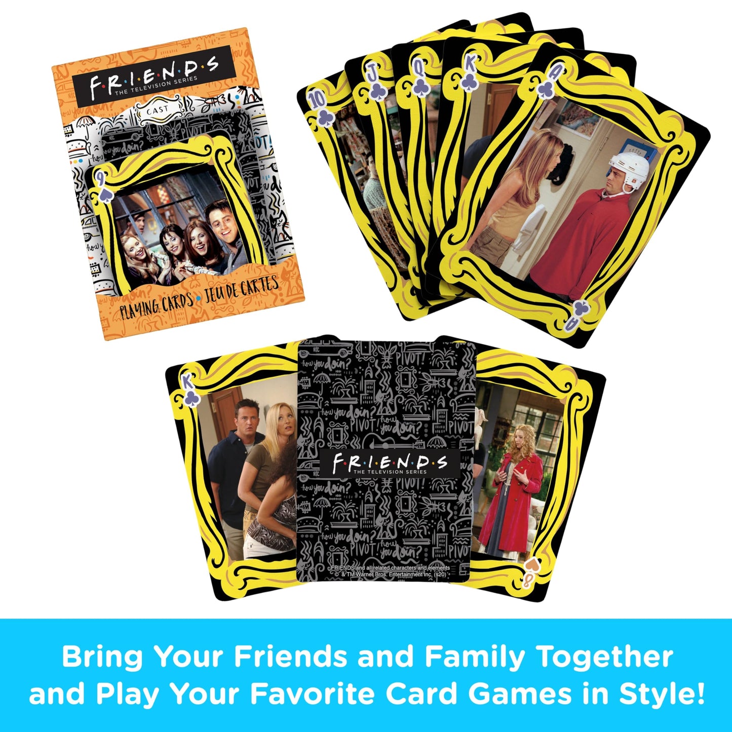 AQUARIUS Friends Cast Playing Cards - Themed Deck for Card Games - Officially Licensed Friends TV Show Collectibles, Orange