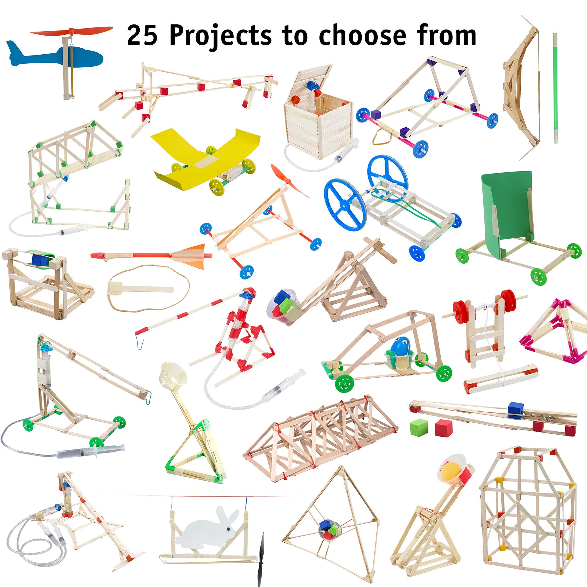 STEM Craft Kit - 25 Engineering Projects, Over 400 Components, Ages 8+
