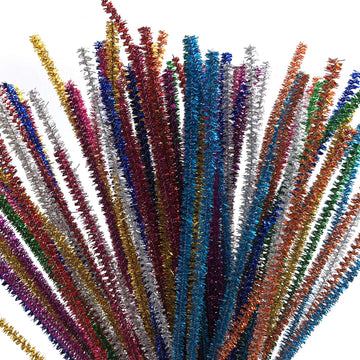 Anvin Pipe Cleaners 100 Pcs 10 Colors Chenille Stems for DIY Crafts Decorations Creative School Projects (6 mm x 12 Inch, Bling-Bling Colors)