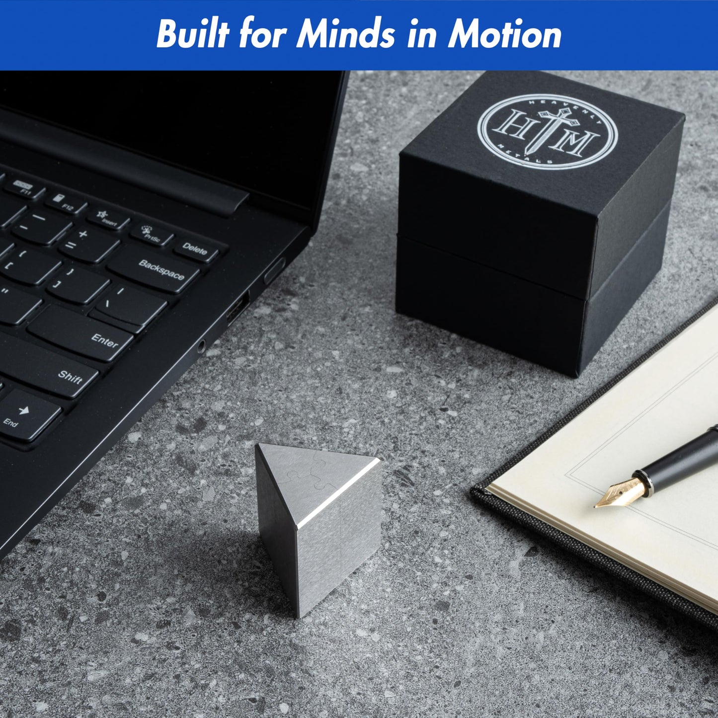 Heavenly Metals 3-Piece Triangle 3D Puzzle for Adults - Stainless Steel Desk Toy and Fidget, Zero Tolerance Wire EDM Cut Office Gift for Men & Women