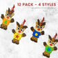4E's Novelty Foam Christmas Reindeer Ornament Craft for Kids (12 Pack Bulk) Christmas Crafts for Kids Ages 4-8, 8-12 Toddlers DIY Ornament Craft Kit