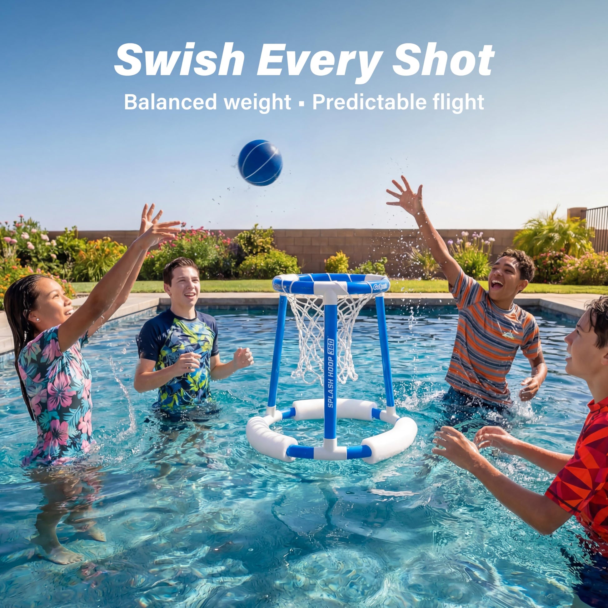GoSports Swimming Pool Basketballs 3 Pack - Great for Floating Water Basketball Hoops, Choose Red or Blue Pool Basketballs