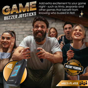 Digital Energy Wireless Handheld Game Buzzer System - Console Displays First Buzz-in - Great for Jeopardy, Family Feud, Trivia and Buzz Games - 8