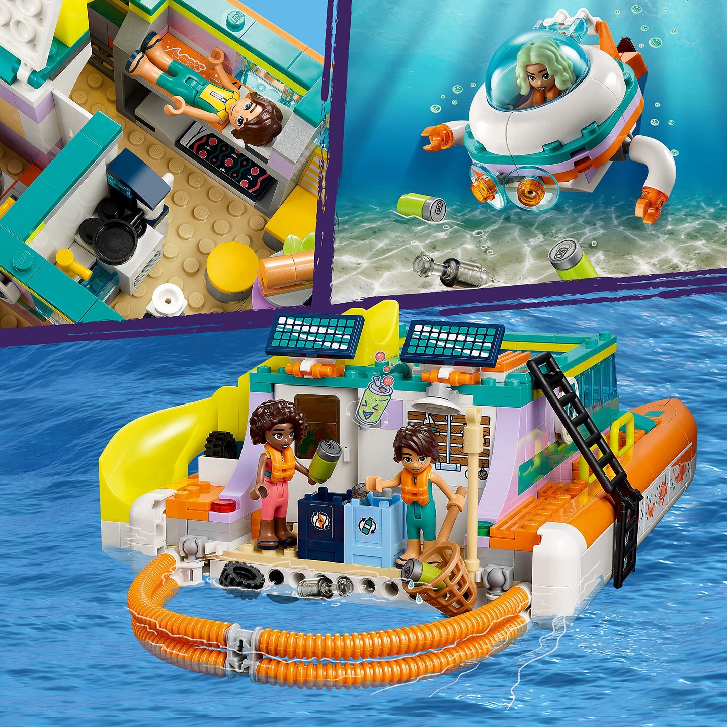 LEGO Friends Sea Rescue Boat 41734 Building Toy Set for Boys & Girls Ages 7+ Who Love The Sea, Includes 4 Mini-Dolls, a Submarine, Baby Dolphin