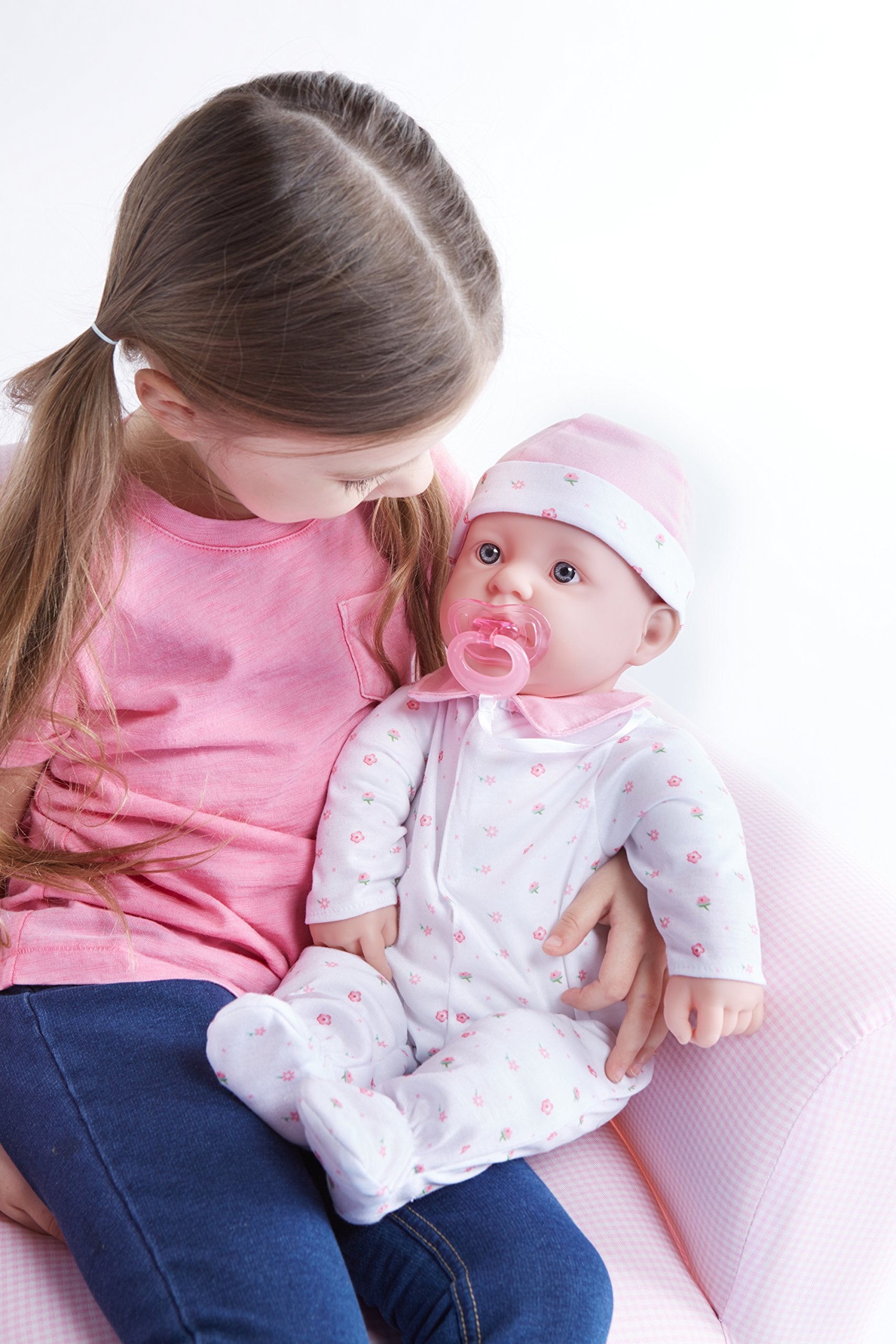 JC Toys 20-inch La Baby Soft Body Doll | Washable | Gift Set includes Magic Milk Bottle & Pacifier | Removable Pink Outfit | Perfect for Toddlers and