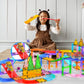 PicassoTiles 6 Piece Magnetic Tiles Race Track Ramp Accessories STEM Building Blocks Toys Magnet Tile Educational Construction Playset Boys Girls