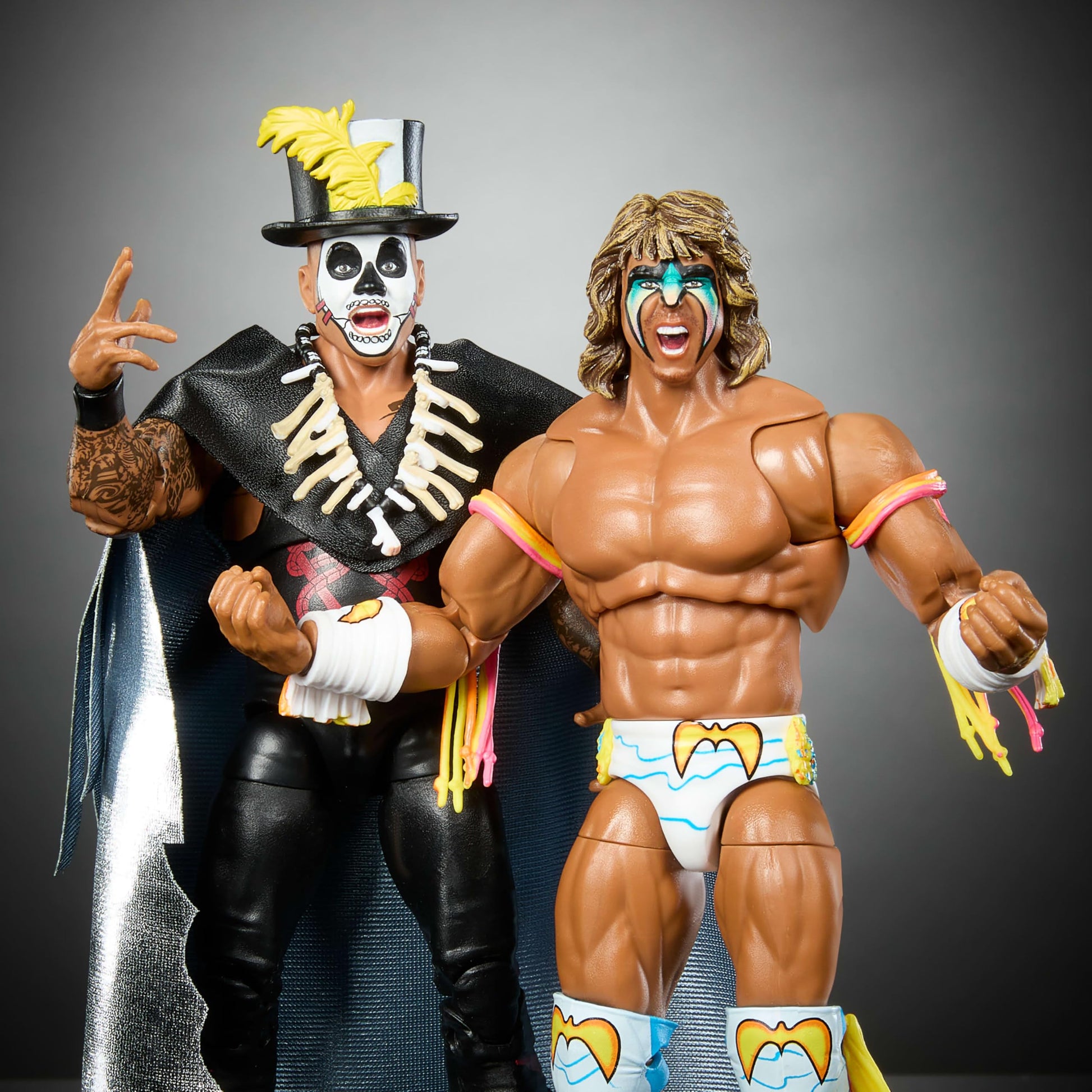 Mattel WWE Ultimate Edition Action Figure 2-Pack, Greatest Grudges '92 Collectible Set with Ultimate Warrior & Papa Shango 6-inch Superstars