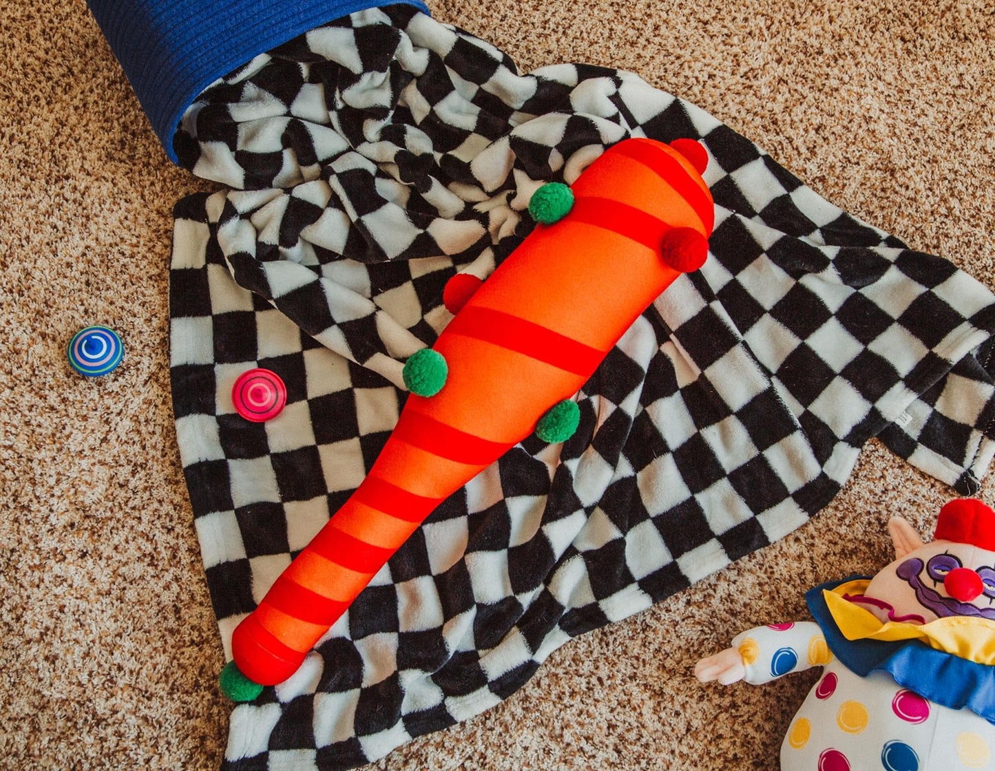 Killer Klowns from Outer Space Orange Baseball Bat 30-Inch Collector Plush Toy, Large Soft Stuffed Animal