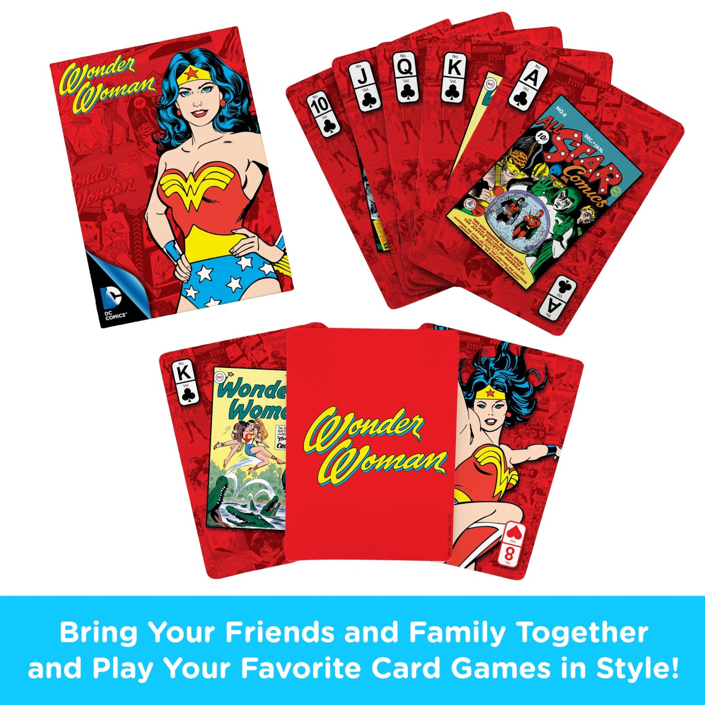 AQUARIUS DC Comics Wonder Woman Playing Cards - Wonder Woman Themed Deck of Cards for Your Favorite Card Games - Officially Licensed DC Comics