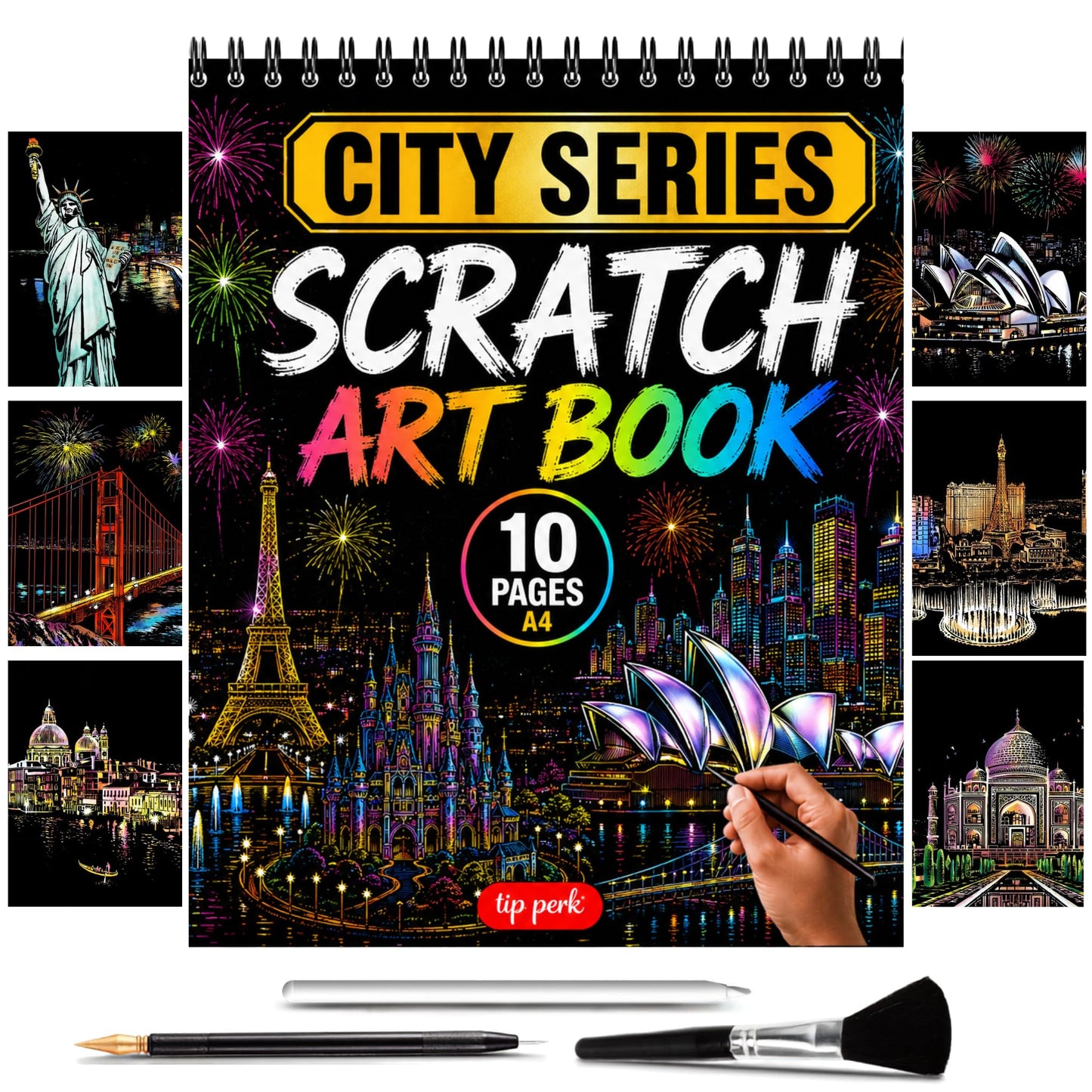 Scratch Art Book for Adults - Colorful City Series