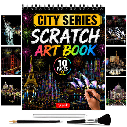 Scratch Art Book for Adults - Colorful City Series