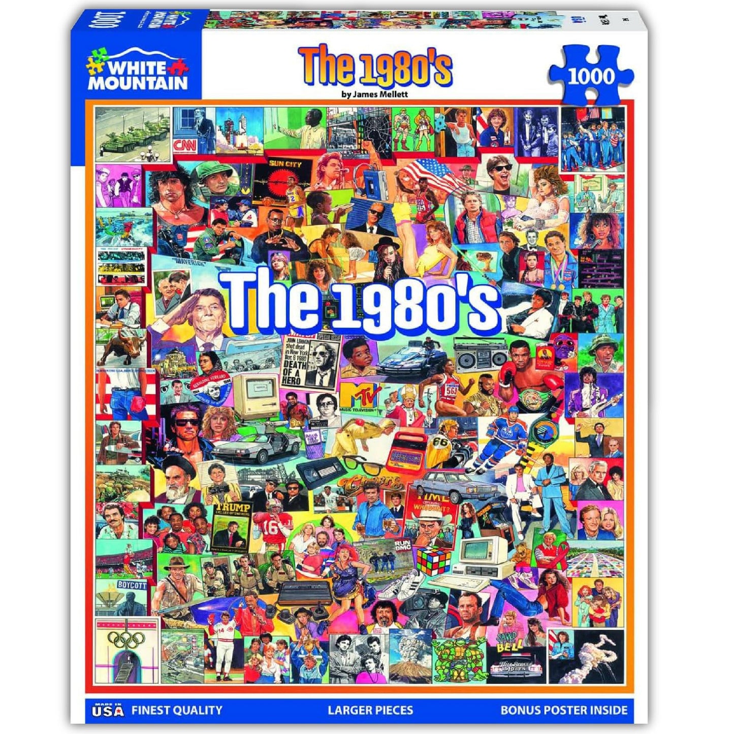 White Mountain 1000 Piece Jigsaw Puzzle Nostolgic 1980s Icon, The Eighties