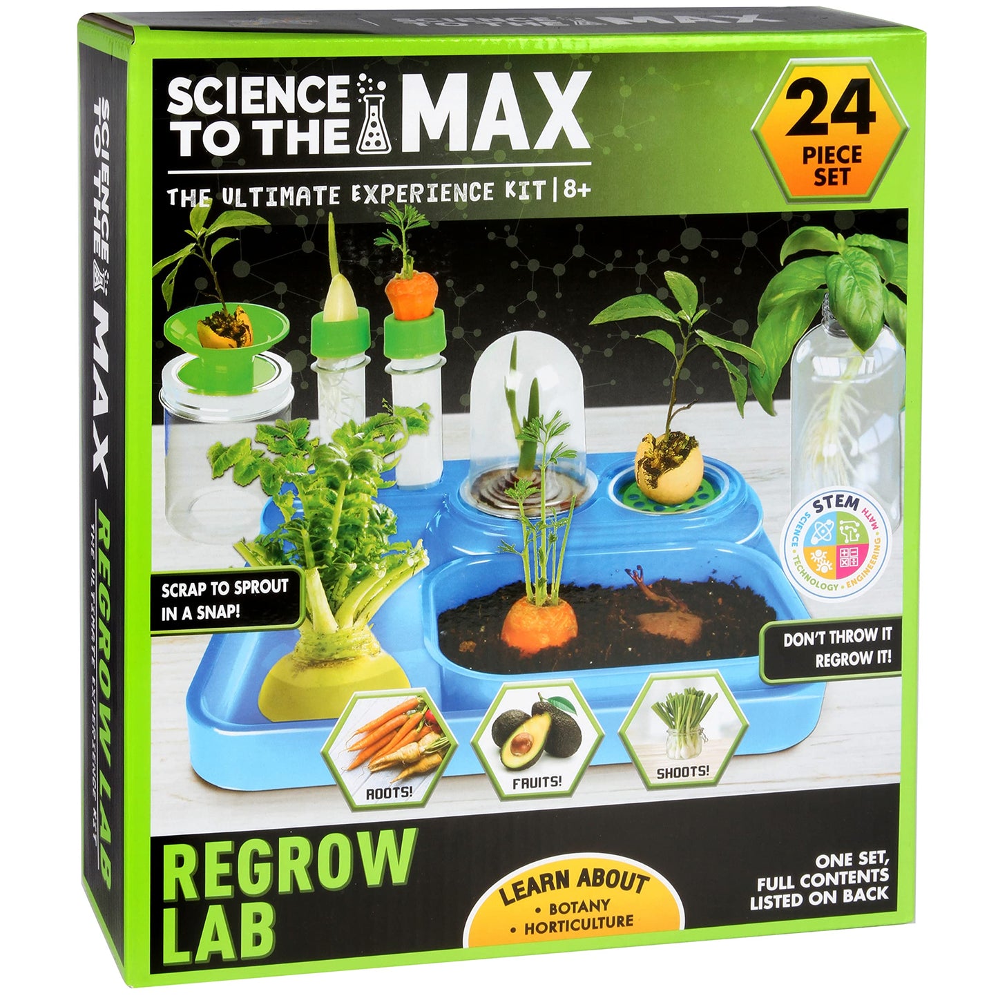 ReGrow Science Kit for Kids 8+ - Replant Simple Ingredients to Generate New Plants! 15+ Experiments - 12 Tools Included - Growing Kits for Kids Boys