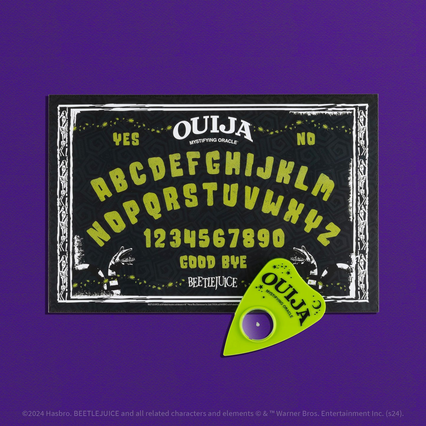 Ouija: Beetlejuice, Inspired by Tim Burton’s Cult Classic Movie, Collectible Classic Ouija Board Game with Green Planchette, Officially Licensed