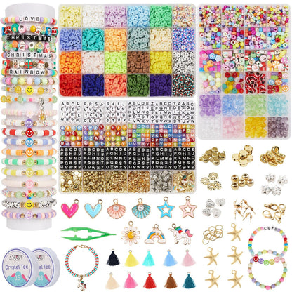 OCARDI Girls Bracelet Making Kit,Friendship Bracelet Kit Gifts for Teen Girls,Clay Beads&Glass Seed Beads&Pony Beads with Charms,Art and Craft Gifts