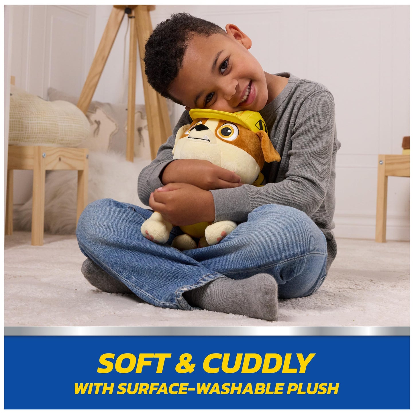 Rubble and Crew Rumbling Rubble Plush Toy, Interactive Sensory Toy, Dog Stuffed Animal, Kids Toys for Boys & Girls Ages 3 and Up, 12”