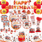 162pcs Firetruck Birthday Party Supplies Fire Truck Plates Napkins Serve 20