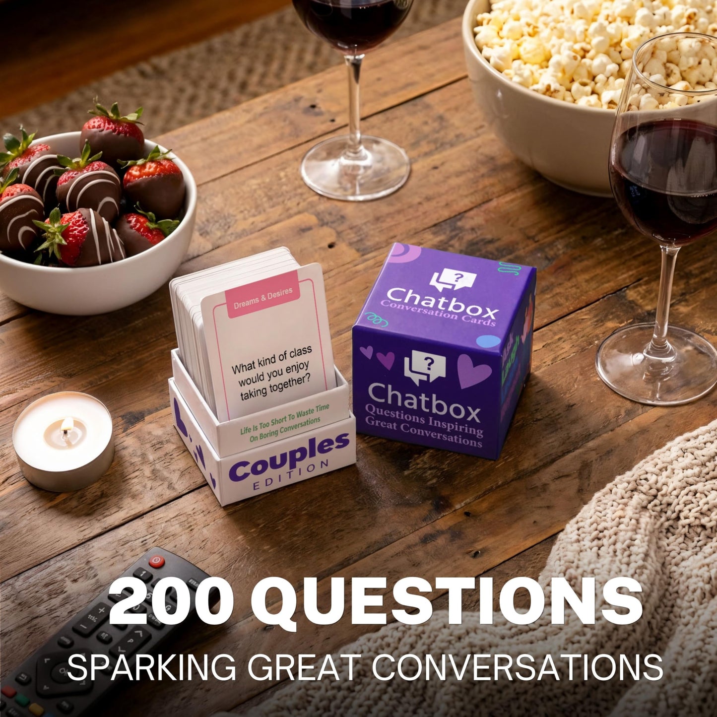 Chatbox Couples Edition Conversation Card Game for Couples, Fun and Meaningful Date Night Game with Thought Provoking Questions, Couples Card Game