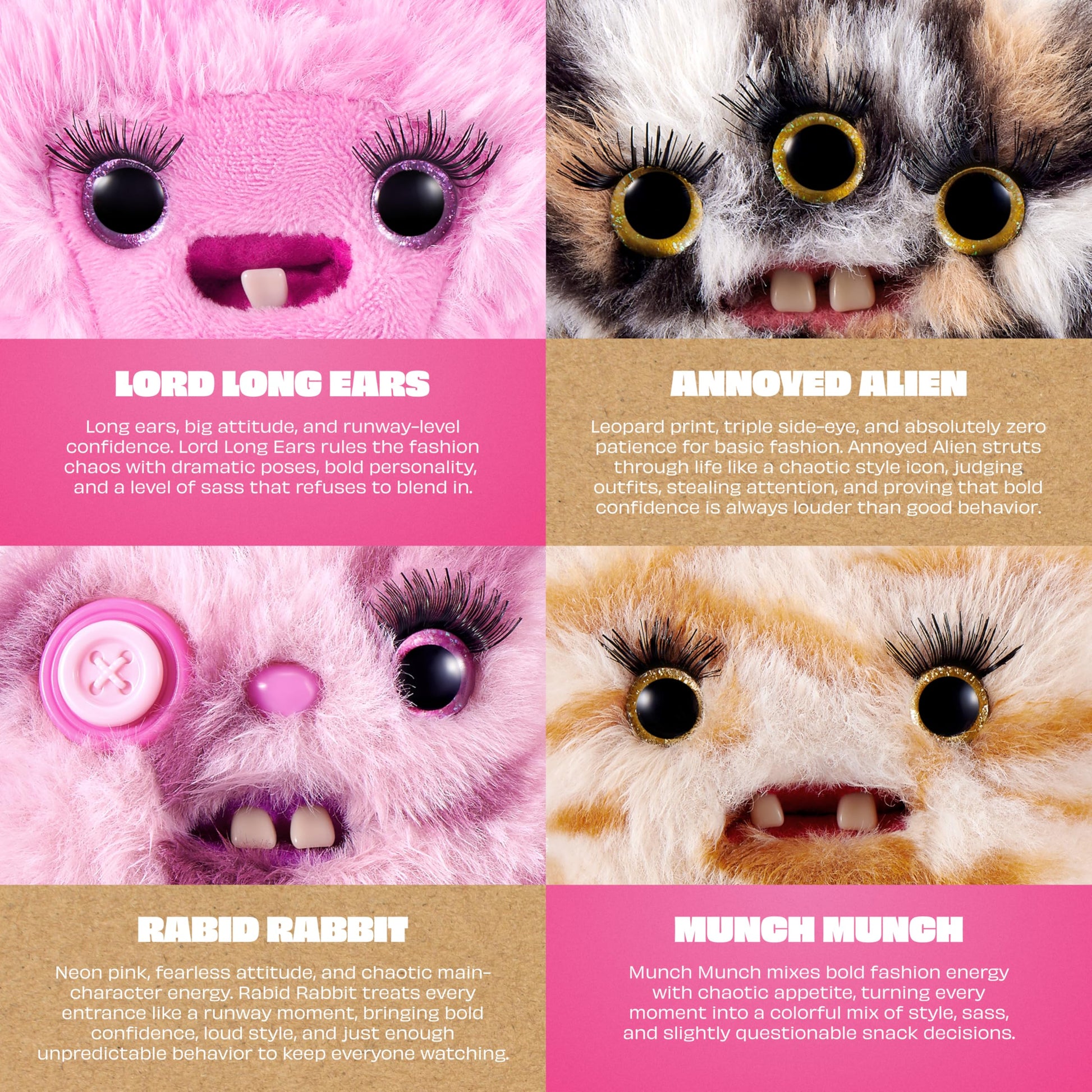 Fuggler Baby Baddies Fugg 5 Inch Plush Collectible Toy (6 Pack) by ZURU Featuring Funny Ugly Monster Design with Fierce Attitude, Bold Details,
