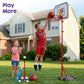 Kids Basketball Hoop Set with T Ball Stand, 4 in 1 Adjustable Kids Sports Toy Indoor Outdoor, Basketball Goal for Kids 2 to 8, Easy Setup, Durable