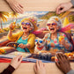 Teemosreal Puzzles for Adults 1000 Pieces, Funny Grandma Beach Art