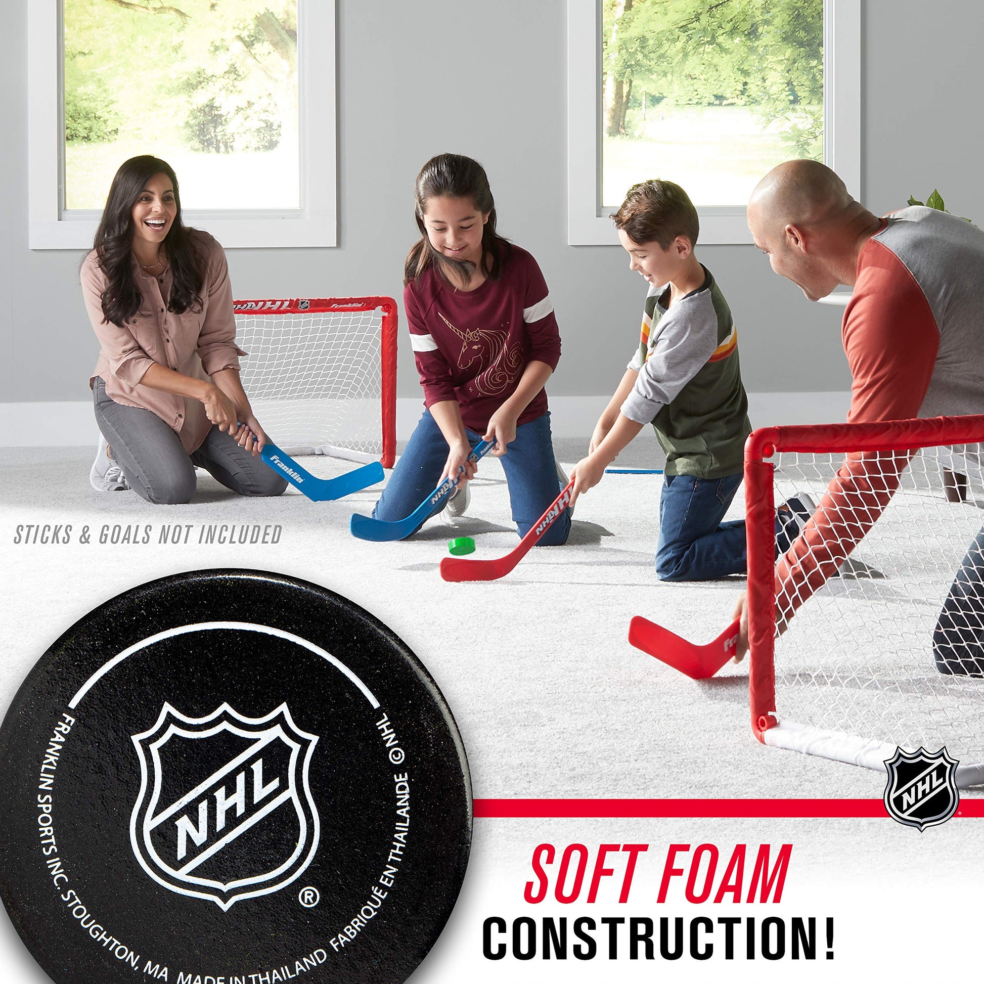 Franklin Sports NHL Mini Foam Hockey Pucks - 3 Pack - Assorted