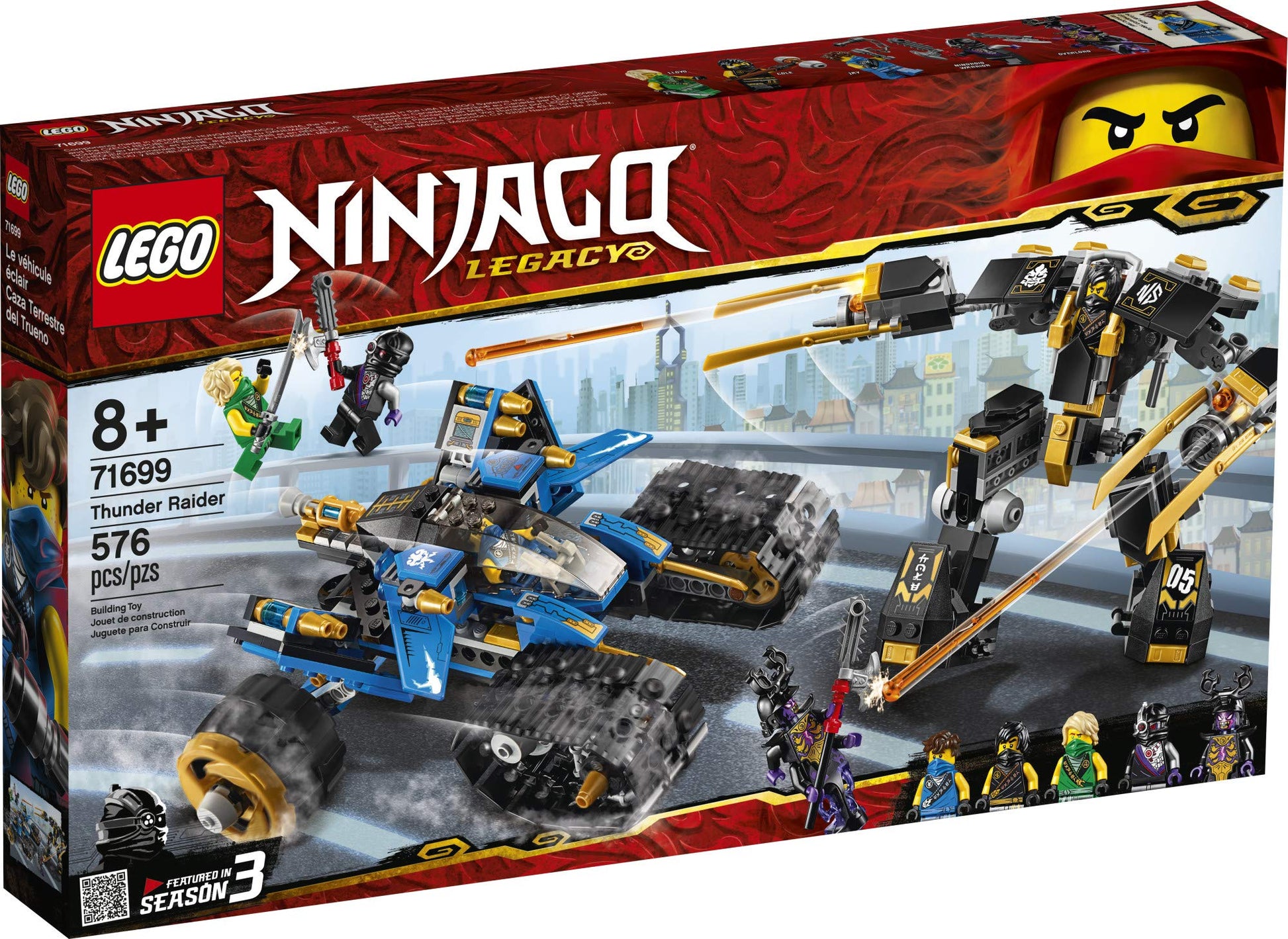 LEGO NINJAGO Legacy Thunder Raider 71699 Ninja Mech Adventure Toy Building Kit, New 2020 (576 Pieces)