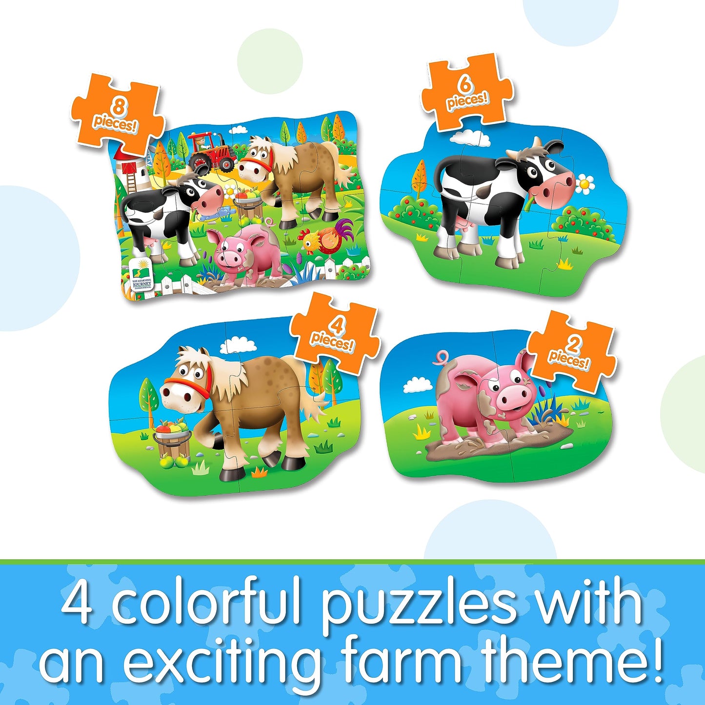 The Learning Journey: My First Puzzle Sets 4-In-A-Box Farm - Farm-Themed Puzzle Sets - Educational Toddler Toys & Activities for Children Ages 2-5
