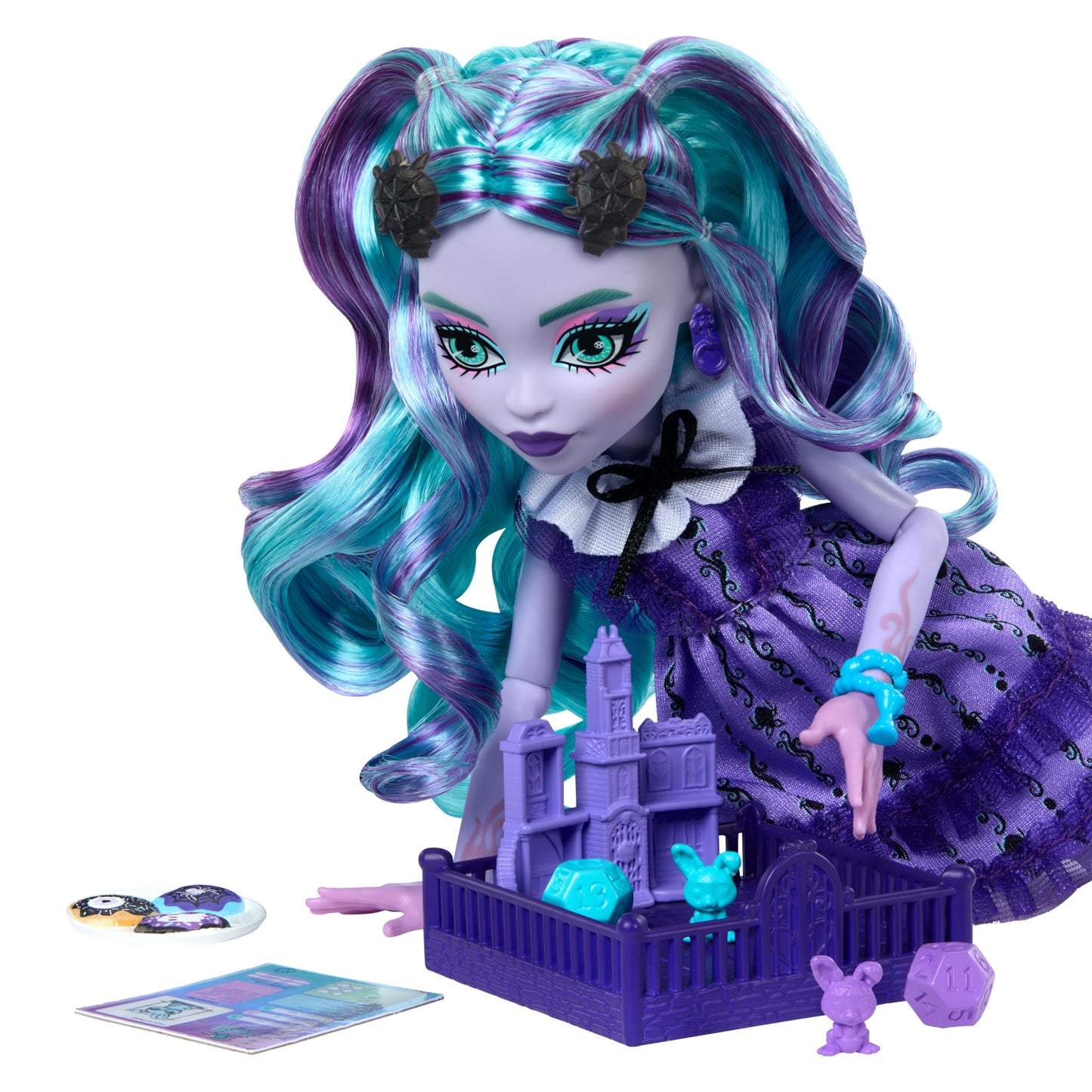 Monster High Fearbook Twyla Doll and Accessories Set with Game Club Theme Including Varsity Jacket, Yearbook, Board Game and Cookies