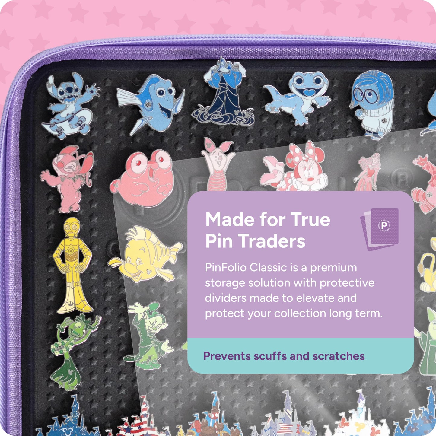 PinFolio Maxx Pin Display Storage Book - Slim Pin Book for Disney Pins & Enamel Pins | Holds 120 1" Pins (Black)