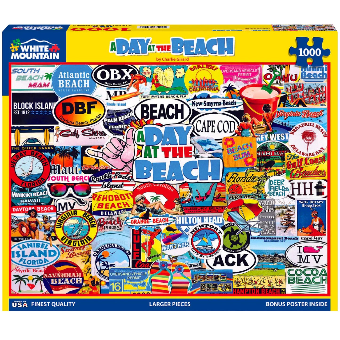 White Mountain 1000 Piece Jigsaw Puzzle Fun Summer, A Day at the Beach