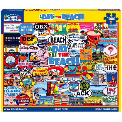 White Mountain 1000 Piece Jigsaw Puzzle Fun Summer, A Day at the Beach